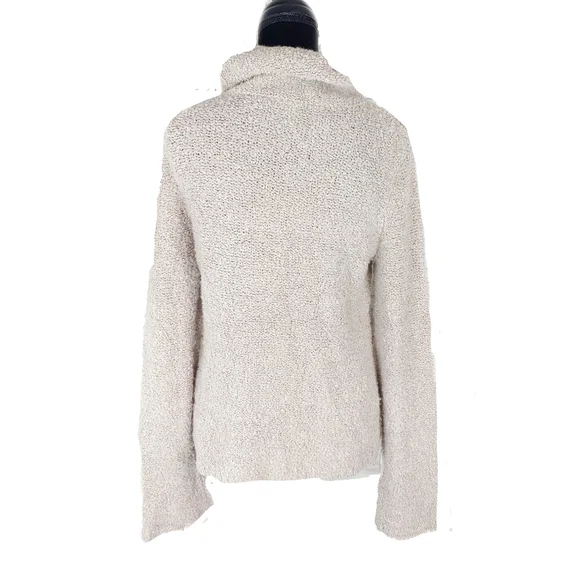 J.Crew Womens L Oatmeal Wool Mix Cowl Neck Flute Sleeves Sweater - Picture 5 of 6